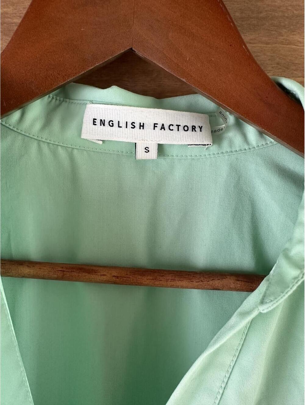 English Factory Balloon Sleeve A-line Tiered Midi Shirt Dress Mint Women’s Small - Picture 6 of 15